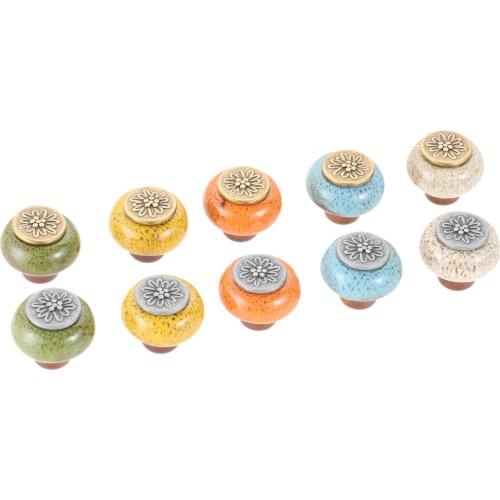 Ceramic Knob for furniture single hole cabinet cupboard drawer wardrobe handle colorful Colorfast and rustless elegant handle