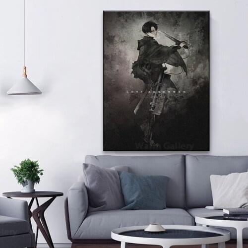 Levi Ackerman Attack on Titan Painting Wall Artwork HD Printed Poster Modular Canvas Home Decoration Pictures For Living Room
