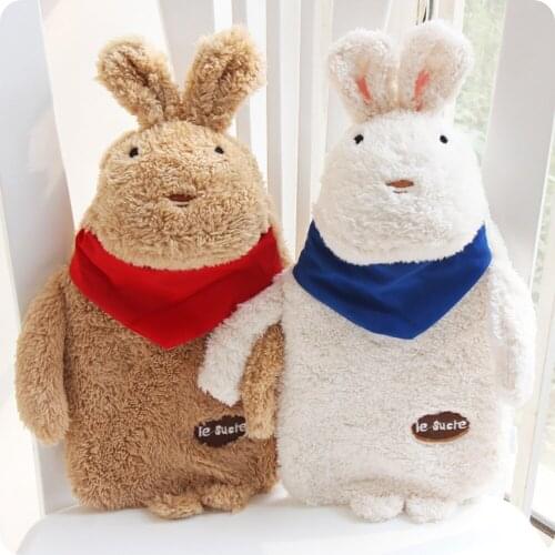 Cute Hot Water Bottle Cover Warm Belly Treasure Cartoon Rabbit Hand Warmer Filled Mini Portable Hot Water Bags Cover