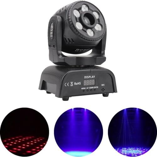 Mini Pattern Lamp Wash Kaleidoscope 2IN1 Light Rotation Manual Focus DMX 512 Projector Dj Disco Christmas party Stage Lighting