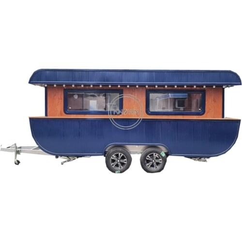 Stainless Steel Mobile Hamburger Ice Cream Hot Dog Caravan Food Truck Trailer for Sale