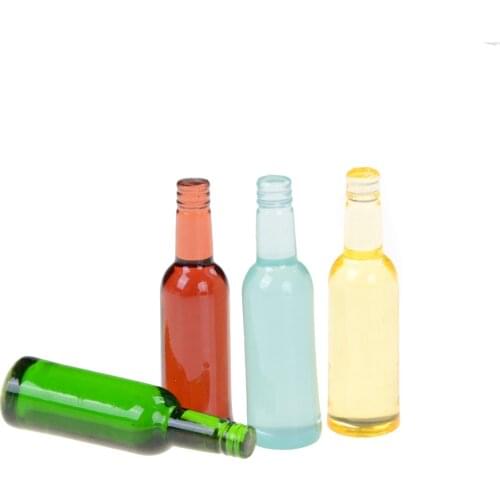 6Pcs/Set Wine Bottle Model Pretend Play Mini wine bottles 1:12 Dollhouse Miniature Mini Food Doll Fit FOR 1/12 Toy Accessories