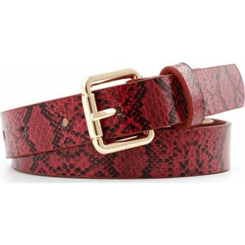 Fashion Men Womens Jean Belt, Leather Snake Print Belt Pin Buckle Waist Belts