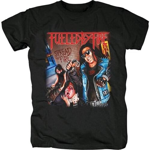 Mens TShirt Short Sleeve Shirt Fueled by Fire Rock Tee Women Hiphop Shirts