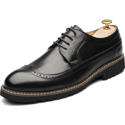 Men Classic Brogue Shoes Male Fashion Business Design Office Footwear Man Brand Luxury Comfy Walk Lace-Up Men Casual Shoes