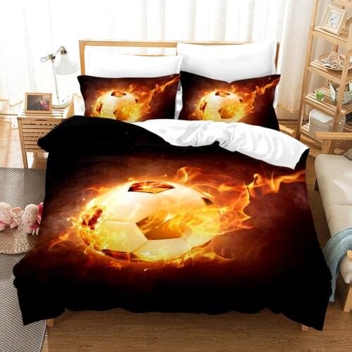 Cartoon football 3D printed bedding sets duvet cover and pillowcase home textiles luxury bedding set 3d digital printing
