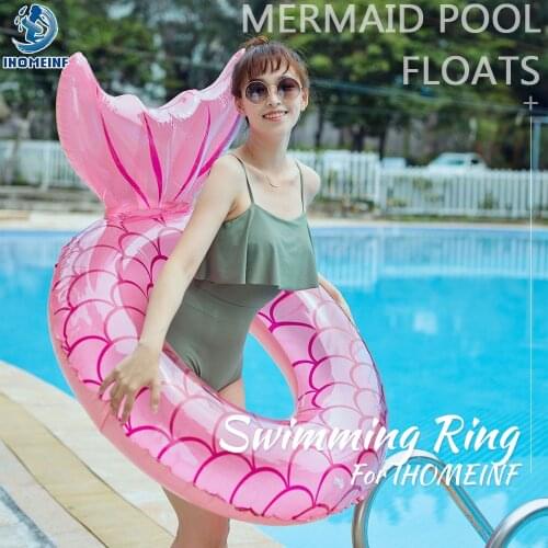 Adult Inflatable Swimming Mermaid Buoy Pool Float Floatie Tube Floating Bed Summer Water Park Relax Lounge Dropshipping