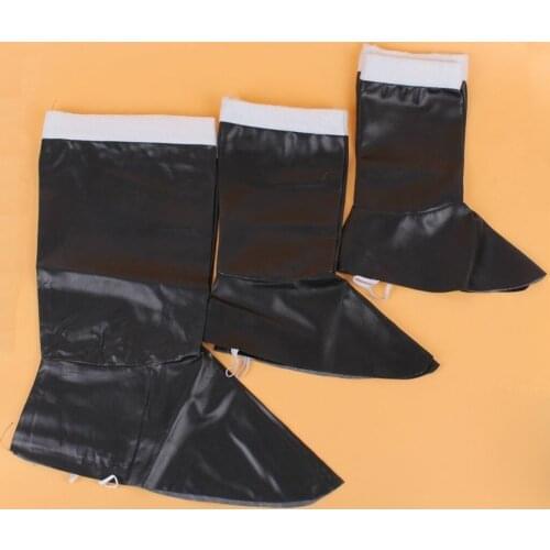 Black Santa Boot Top Covers Fancy Dress Accessory For Christmas Party