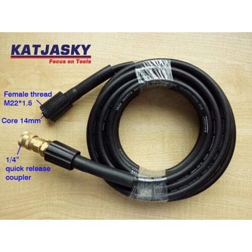 New! high pressure hose 1/4" quick release coupler M22*1.5*14mm core Car washer hose 400Bar 5800PSI high pressure spray water