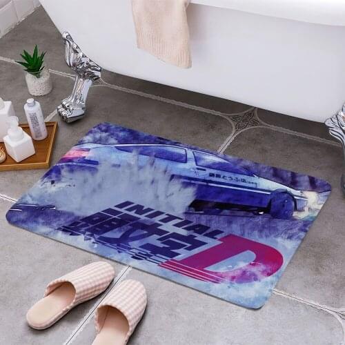 INITIAL D Carpet Areas Rug Non-slip Floor Mat Rug 3D Printing Living Room Bedroom Door Mat Home Decoration
