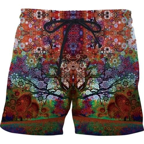 Drop Shipping 2021 Summer New Style Mens Womens Shorts Psychedelic Tree Print 3D Casual Cool Shorts SKK10