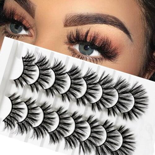 AY 10 Pairs Beauty lashes Natural False Eyelashes Fake lashes long Makeup 3D Mink Eyelashes Eyelash Extension Mink Eyelashes