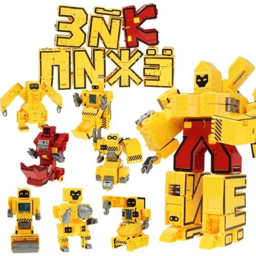 DIY Russian Alphabet Letter Transform Robot Model Deformation Robot Creativity Puzzle Toy for Kids Boys Gift