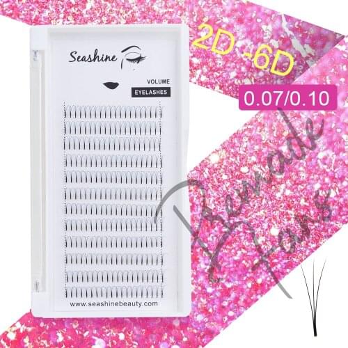 Seashine Eyelashes Extension 3D 4D 5D 6D 7D Long Stem Heat Bonded Premade Fans Russian Volume Lashes Extensions Premade Fans