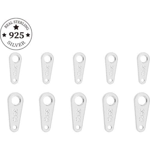 10pcs/lot 925 Sterling Sliver Double-Hole Connection Piece Connectors For DIY Jewelry Making Findings Necklace Accessories