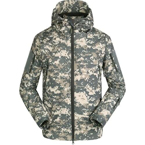 Sports Camouflage Velvet Coats Fleece Hiking Camping Tactical Military Coat Skiing Windbreakers Outdoor Mens Softshell Jackets
