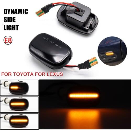 For Toyota Avensis Verso Carina Celina Corolla Camry Caldina Harrier Hilux IPSUM LED Dynamic Side Marker Signal Blinker Lamps