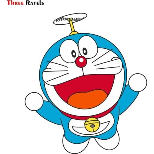 Three Ratels FTC-842#14x16.1cm Cartoon Cute Doraemon Anime Car Sticker Decal For Laptop Fridge Phone Guitar Stickers Pack PVC