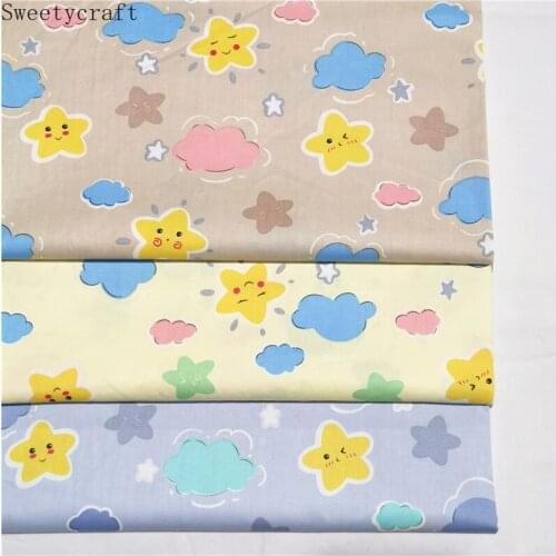 Cloud Star 100% Cotton Printed Fabric For Quilting Kids Patchwork Cloth DIY Sewing Dress Fat Quarters Material For Baby&Child