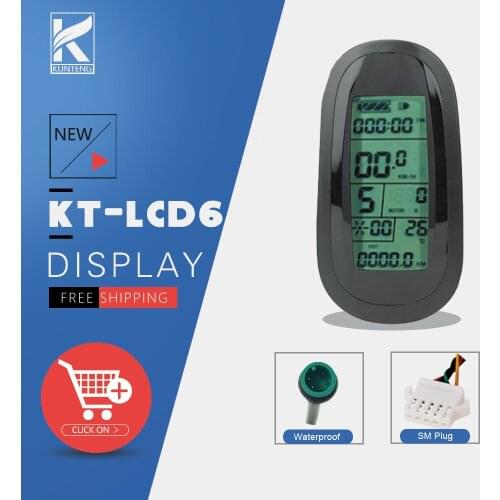 Electric Bicycle Intelligent Display KT-LCD6 Control Panel 24V36V48V Kunteng Ebike accessories For KT Controller Parts