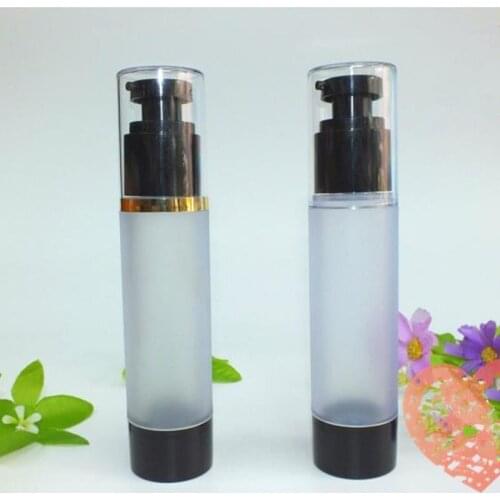 50ml vacuum black bottle with black pump lid cosmetic lotion airless bottle with black pump F20171890