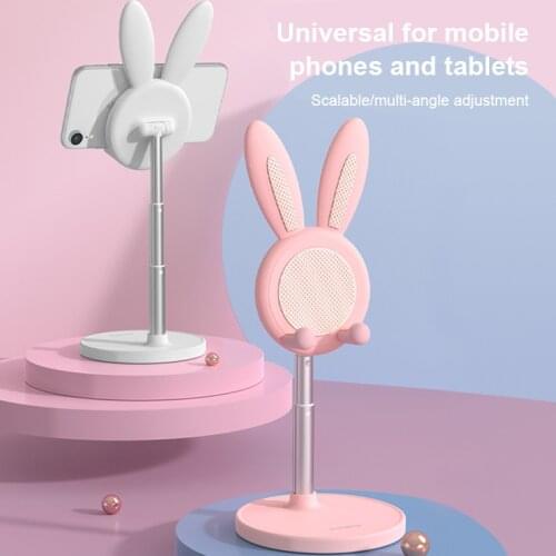 Lovely Rabbit Female Phone Holder Desktop Stand For Ipad Tablet Stable Phone Bracket For Girl Xiaomi Samsung iPhone
