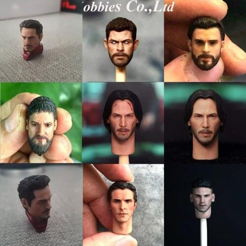 1/12 Scale Natalie Keanu Reeves Punisher Sparta Male Christian Bale Tony Head Model Fit 6" Female/male body