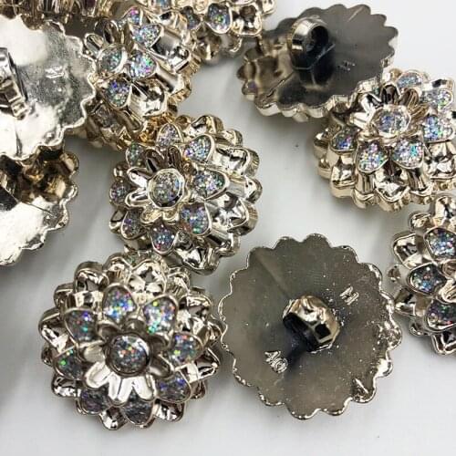 10pcs 25mm plating buttons shirt shank apparel sewing accessories DIY crafts garment supplies PT328