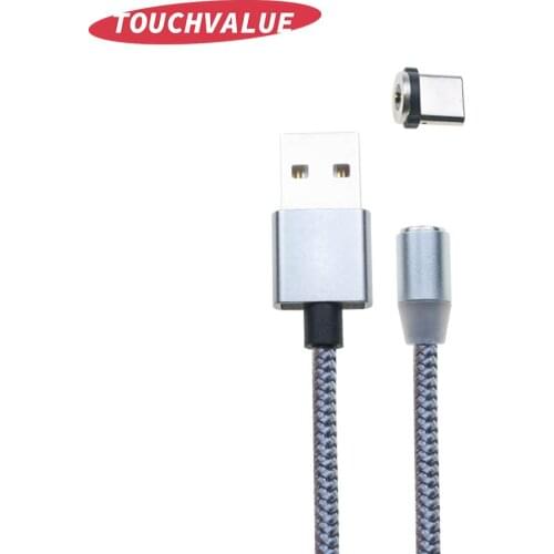 10pcs/lot Nylon Magnet Charging Cable Micro USB Type-C For Android Mobile Phone Detachable Plug Core Black Gold Blue Red Silver