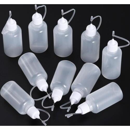 10Pcs Needle Tip Bottle 30ML Translucent Applicator Bottles Glue Bottles for Painting