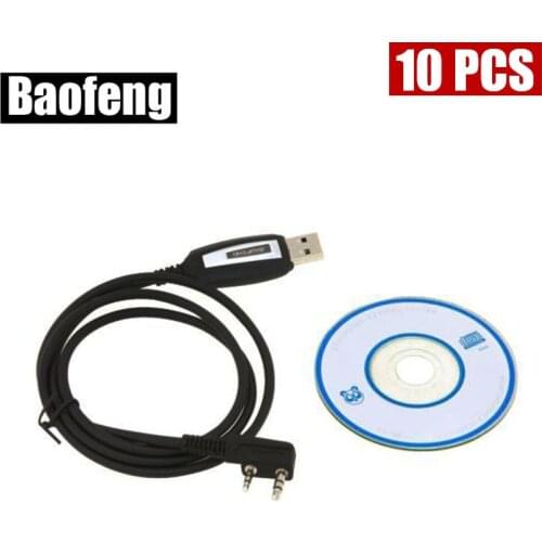 10PCS Program Software CD & USB Programming Cable for Baofeng Two way Radio UV-5R BF-888S BF-F8