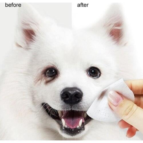 120PCS Pet Dog Cleaning Pads Facial Paper Towels Pet Eye Wet Wipes Cat Tear Stain Remover Paper Pet Grooming Cleaning Wipes