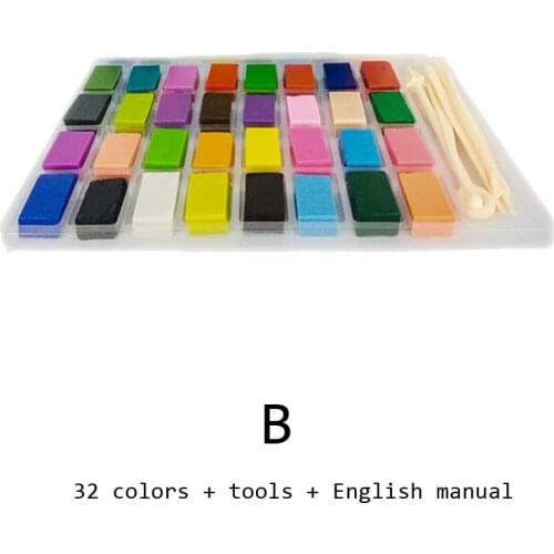 32 Colors Per Set Soft Clay,Plasticine,Polymer Clay,Diy Crafts,Hand Cast,Femo,Light Plasticine