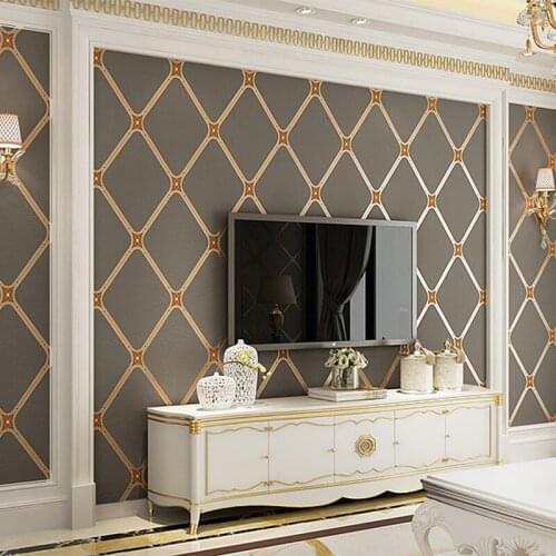 European-Style 3D TV Background Wall Wallpaper Luxury Simple European Style Upscale Atmosphere Living Room Bedroom Simple Modern