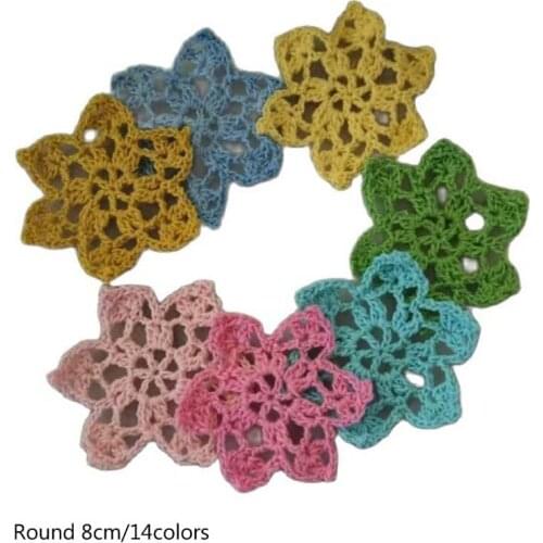 5pcs New cotton round placemat cup coaster mug kitchen Christmas table place mat cloth lace Crochet tea coffee doily dish pad