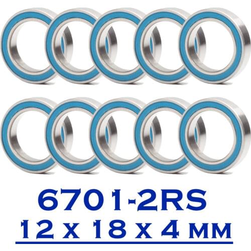 6701RS Bearing 10PCS 12x18x4 mm ABEC-3 Hobby Electric RC Car Truck 6701 RS 2RS Ball Bearings 6701-2RS Blue Sealed