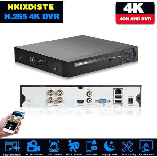 8MP 4CH 8CH XMeye Audio Face Detection 4K Hi3531D H.265 8CH 4 Channel Hybrid Coaxial 6 in 1 XVI TVI CVI NVR AHD DVR System
