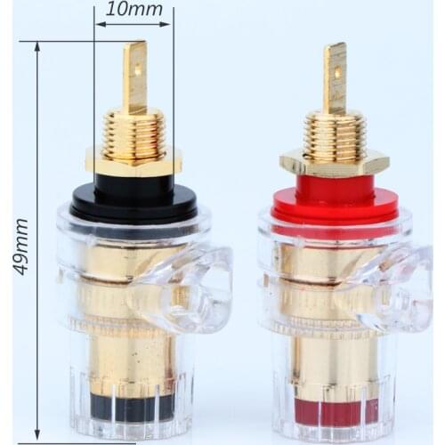 8pcs Preffair Gold Plated Amplifier Speaker Binding Posts Terminal with Transparent Shell For Banana Plugs Connector
