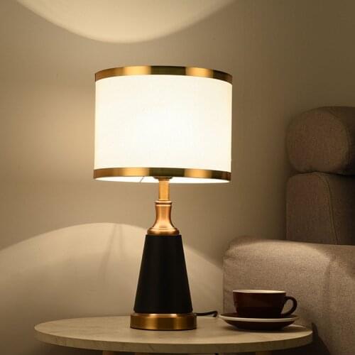American Bedroom Bedsidetable Lamp Hotel Villa Guest Room Living Room Decorative Table Lamp Gold Iron Led Lamp