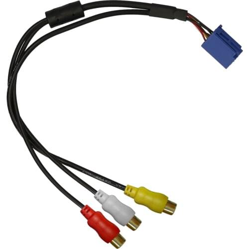 Car RCA Adapter VTR Cable 6 Pin Blue A/V Port Replacement for Toyota