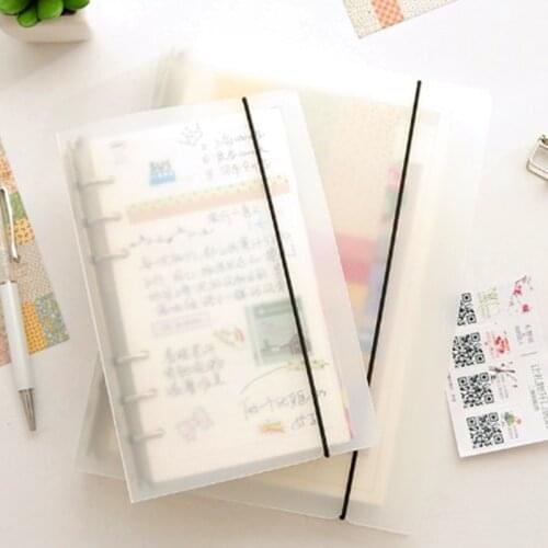 New Simple A5 A6 Translucent PP planer Binder Spiral Notebook 45sheet Index 6-Hole Loose-leaf Student Stationery Office Supplies