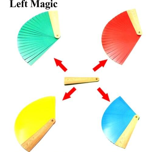 Four Color Magic Fan Color Changing Fan Magic Tricks Magician Stage Gimmick Props Comedy Close Up Illusion