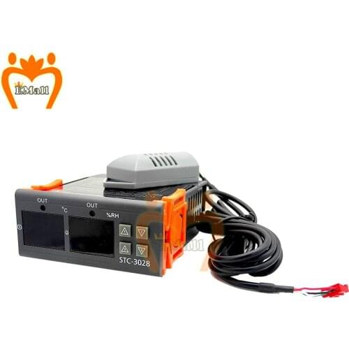 Digital Thermostat Hygrostat Temperature Humidity Controller AC 110V-220V DC12V Regulator Heating Cooling Control STC-3028