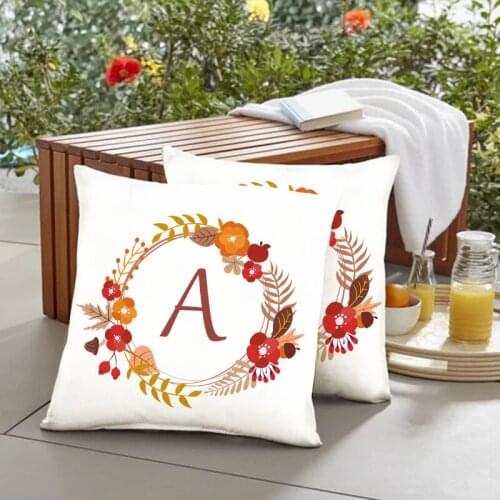Floral Letter Print Cushion Cover Throw Pillow Case for Sofa Car Chair Harajuku Home Decorative Pillowcase Decor Bedroom Living