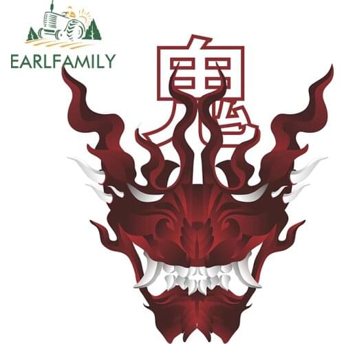 EARLFAMILY 13cm x 11.2cm Car Sticker Samurai Hannya Mask Cartoon Decal Graffiti Stickers Personality Creative Decoration