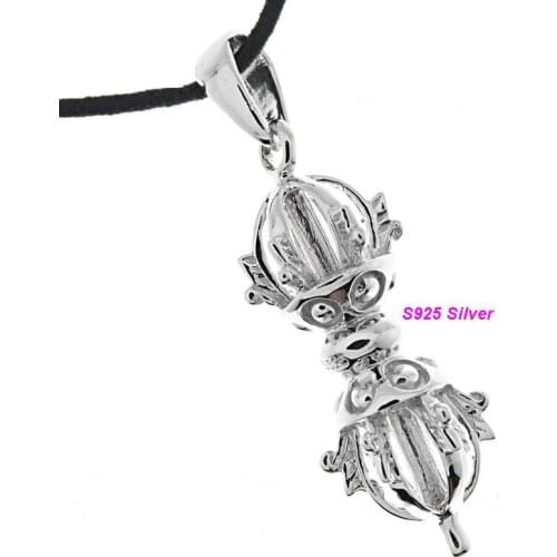 Beautiful S925 Silver Sword Tibetan Buddhist Vajra Hsiang mo ch'u Shadow Sword Talisman Sword Pendant and Necklace Good Lucky