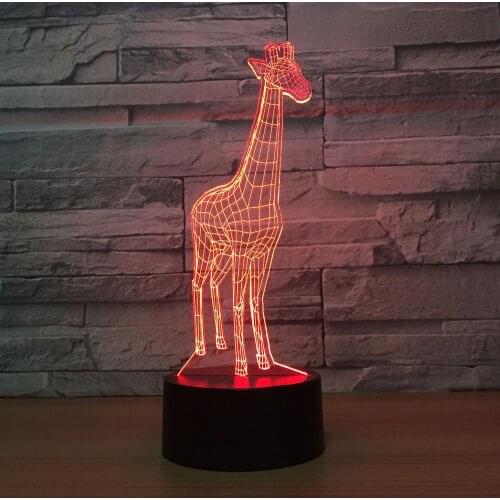 Giraffe Fancy 3d Night Light Gifts Birthday Gift Lovely 7 color change 3D Lamp Christmas decorations gift for baby room lights