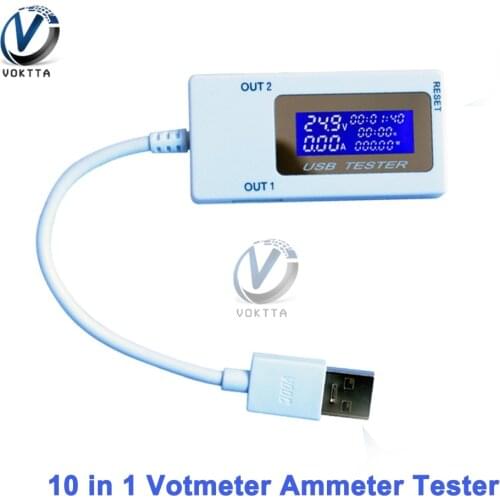 Mini Dual USB Voltmeter Ammeter Tester USB Multifunction Charging Tester Monitor Detector Digital Display DC 4V-30V 0-5A 0-150W