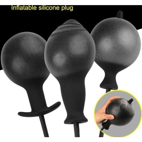 Inflatable Anal Plug With Pump Dildo Expander Butt Plug Prostate Massage Silicone Sex Toys Adult Product for Women Men