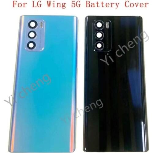New Original Glass Battery Back Cover Case For LG Wing 5G LMF100N LM-F100V Rear Housing With Adhesive